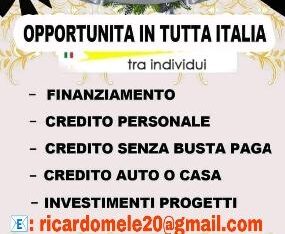 CREDITO ONLINE PER TUTTE LE PERSONE IN DIFFICOLTÀ FINANZIARIE IN ITALIA(ricardomele20@gmail.com)